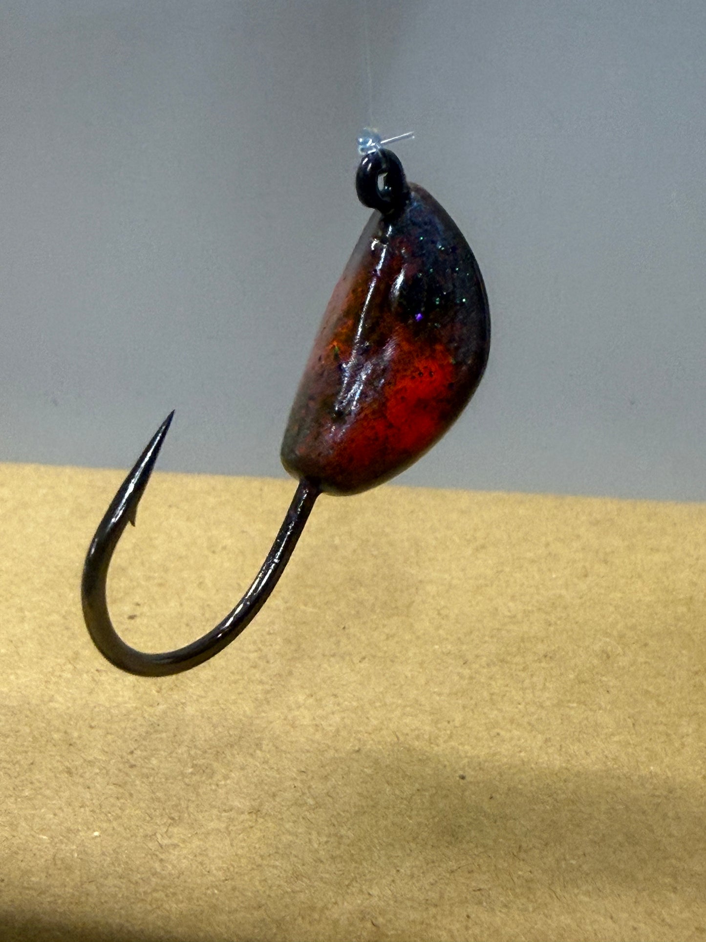 Blue base with accents of sparkle/green and orange